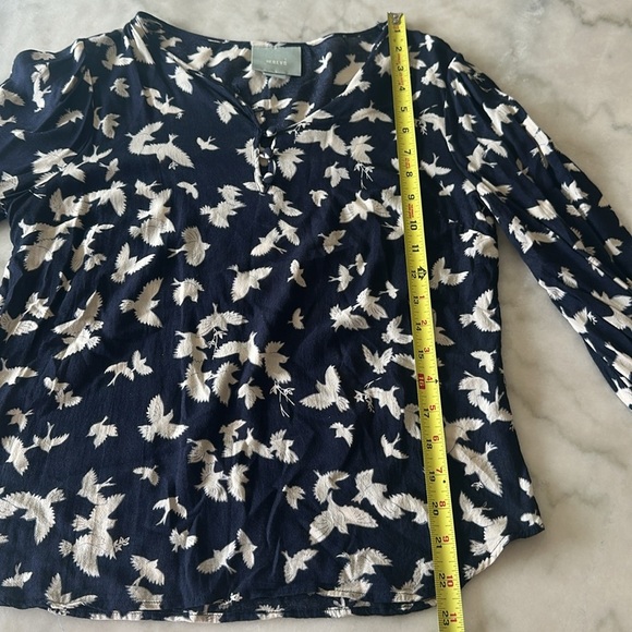 Maeve Anthropologie Ryukyu Bird Print Peasant Top - Picture 4 of 14